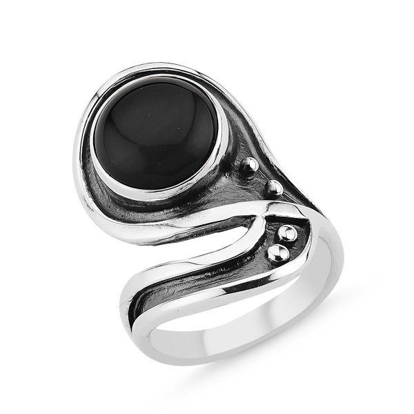 Inel argint 925 cu piatra onix cabochon ITU0060 [2]